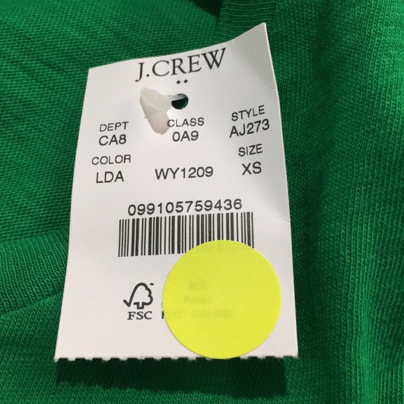 NWT J Crew Collector Green Tee XS - Picture 7 of 7